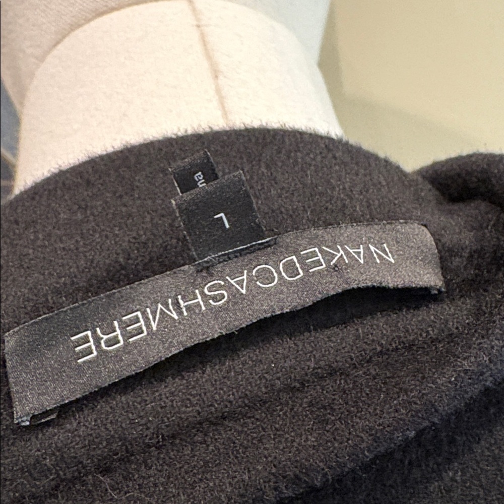 NakedCashmere Felted Wool Cashmere Black Shacket Button Up Cardigan Jacket Large - Picture 8 of 12